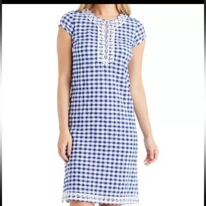 J. McLaughlin Women’s Blue and White Gingham Dress Size Small